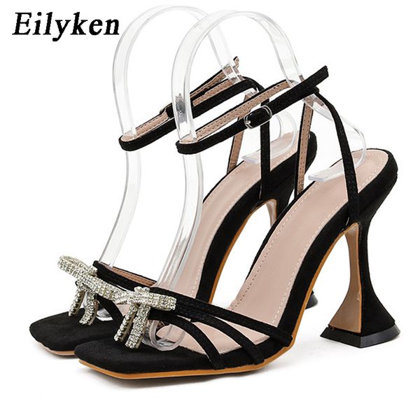 

eilyken women gladiator sandals shoes white string bead high heels sandals summer party dress shoes buckles pumps size 42 aa, Black