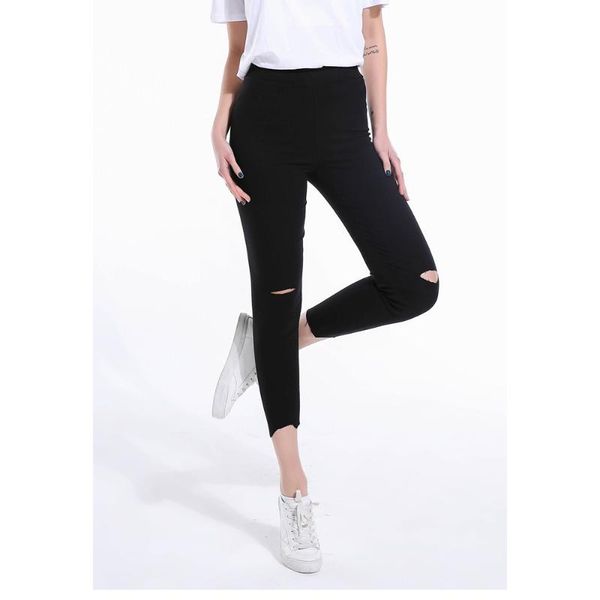 

plus size pants ladies slim pencil woman large big bodycon black trousers all matched thin skinny retro high elastic bottom