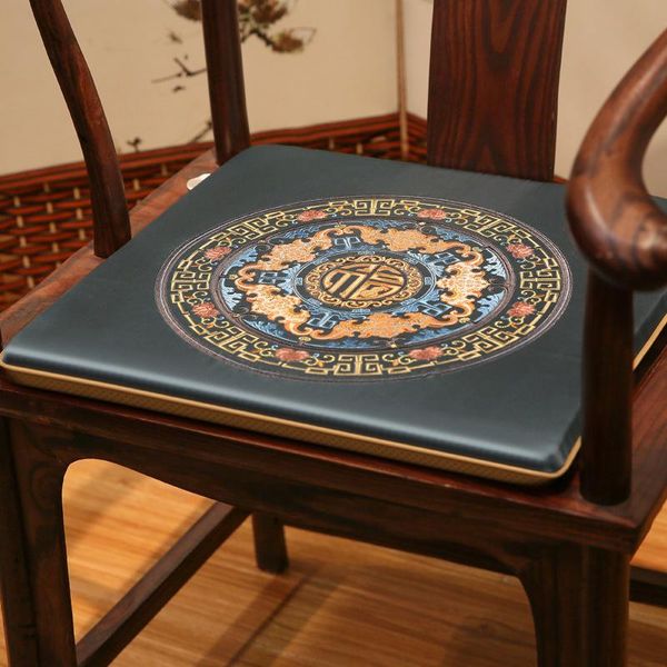 

cushion/decorative pillow classical chinese style embroidered seat cushion high-grade non-slip chair yellow blue red home wedding decoration