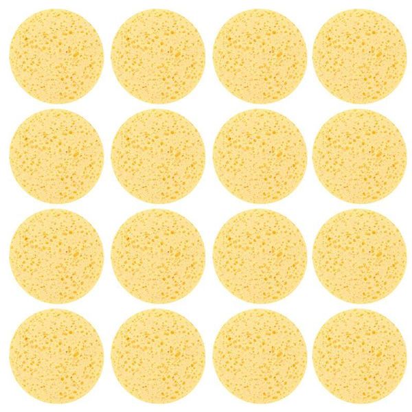 

sponges, applicators & cotton 12pcs natural wood pulp face care cleansing sponge cellulose compress cosmetic puff round facial washing makeu