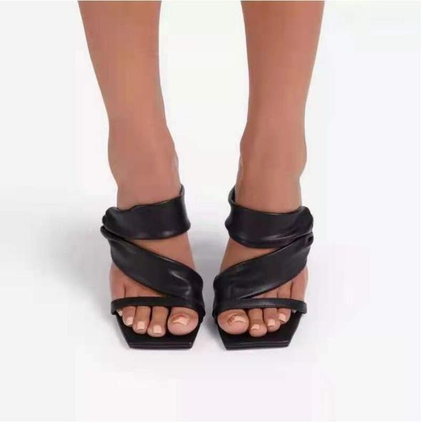 

sandals summer 2021 high heel slippers open-toe casual outdoor comfortable, Black