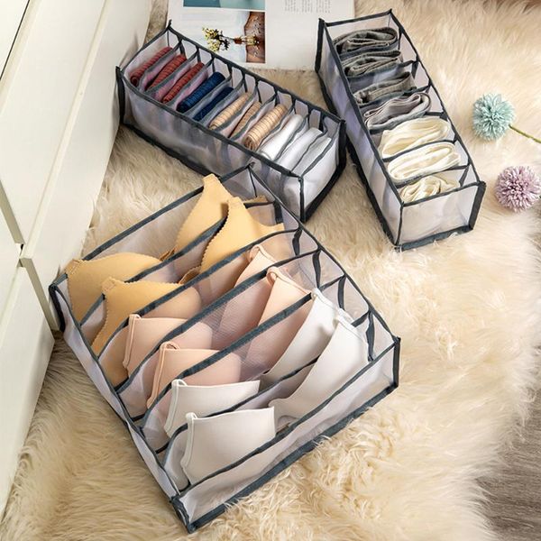 

storage drawers bra organizer socks folding closet boxes underwear clothes separated 6/7/11 grids drawer
