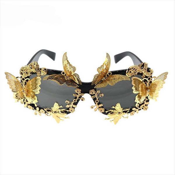 

Baroque Metal Flowers Sunglasses Fashion Women Oversized Square Classic Brand Designer Sun Glasses, White;black