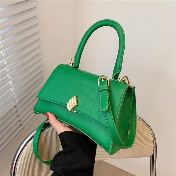 

evening bags luxury handbags women designer leather shoulder bag sac green female crossbody solid flap girls fashion tote