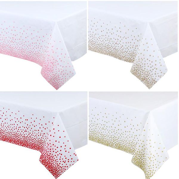 

disposable dinnerware 137*274cm tablecloth gold/silver dot table cover rose gold silver banquet birthday party supplies wedding decoration