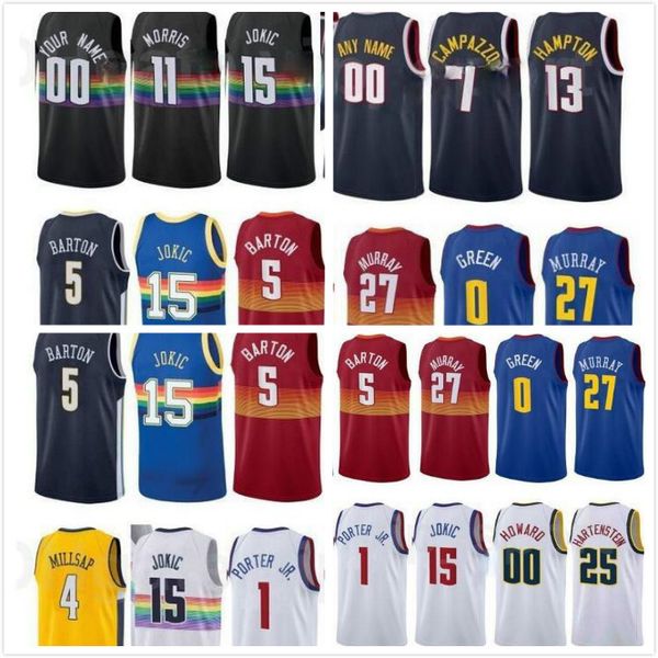 

basketball printed monte morris vlatko cancar jamychal green rj hampton 25 hartenstein facundo campazzo markus howard greg whittington pj do, Black;red