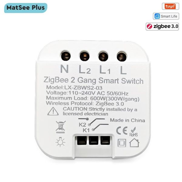 

smart home control tuya zigbee light switch 2 gang way relay module timer app remote works with alexa google smartthings