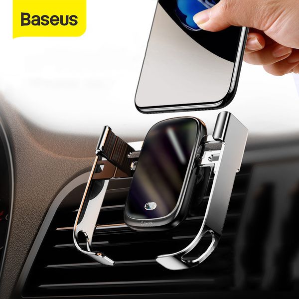 

baseus 15w infrared sensor qi in car air vent mount holder wireless charging phone charger