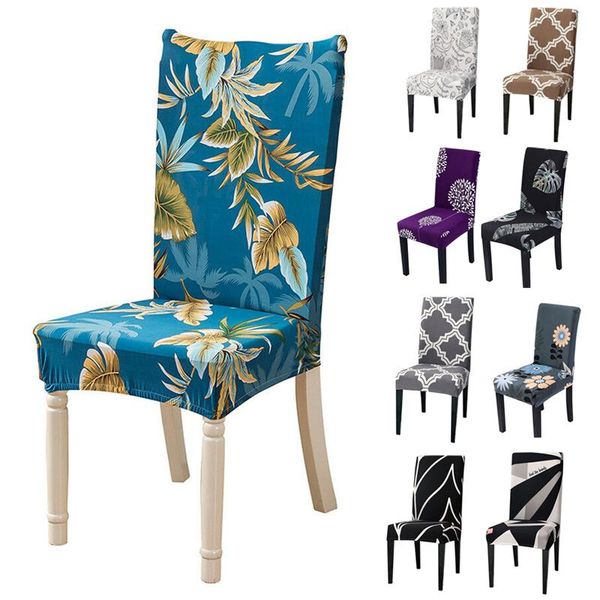 

printed elastic stretch chair cover polyester dinning room kitchen slipcovers protector for wedding banquet party covers