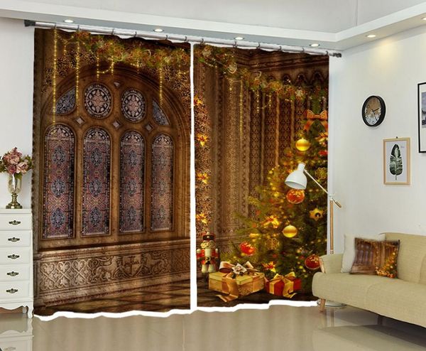 

curtain & drapes babson retro castle christmas 3d digital printing diy po shading personality