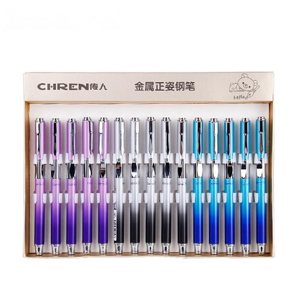 

fountain pens arrival metal exchange ink 15pcs/box colorful handle pen school supply