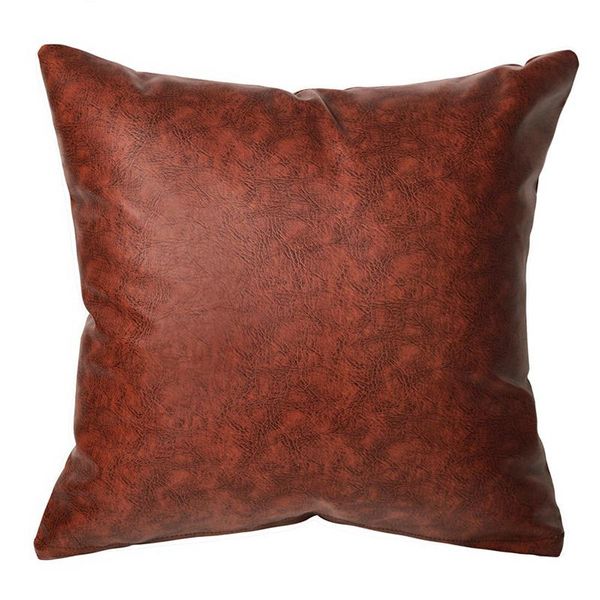

cushion/decorative pillow 45x45cm cushion cover luxury pu leather brown waterproof covers for home living room sofa decorative throw pillowc