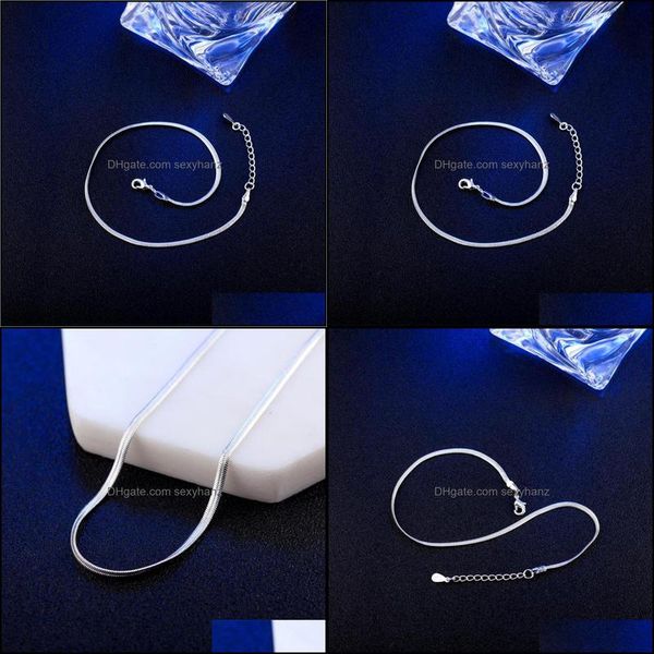 

anklets jewelry simple 2mm width blade chain for women trendy sier plated summer foot girls gift drop delivery 2021 9v8ly, Red;blue