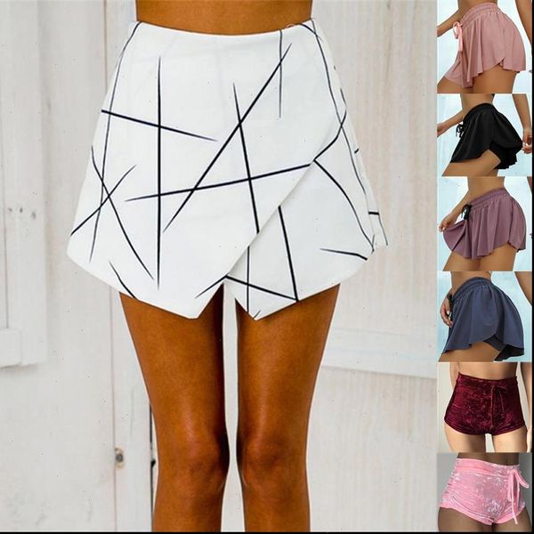 

women short geometric ladies shorts skirts summer office lady vintage pants feminino spodenki damskie, White;black