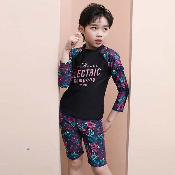 

swimsuit kids boys swimwear for children two piece child bathing clothes swimming suit surfing long sleeve shorts beachwear one-piece suits