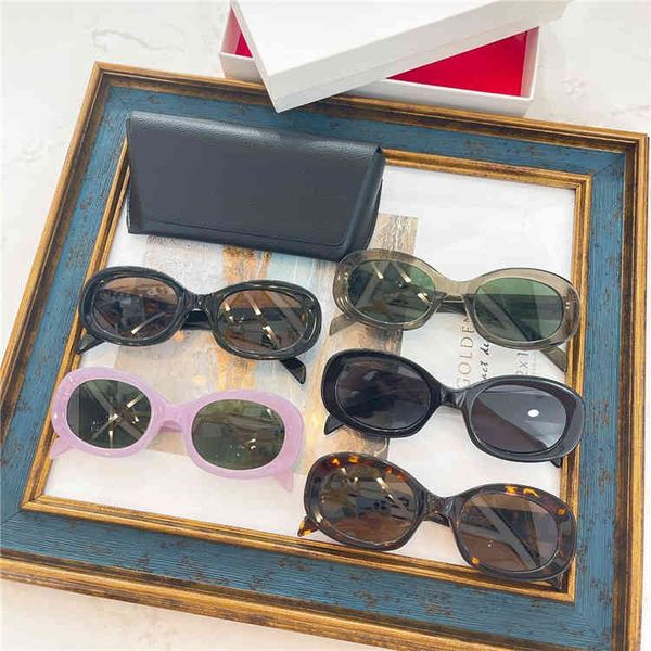 

2022 factory wholesale tide plate oval sunglasses star fashion same sunglasses, White;black