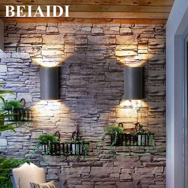 

up down led wall lamp outdoor garden balcony porch light waterproof villa courtyard patio sconces ac85-265v lamps