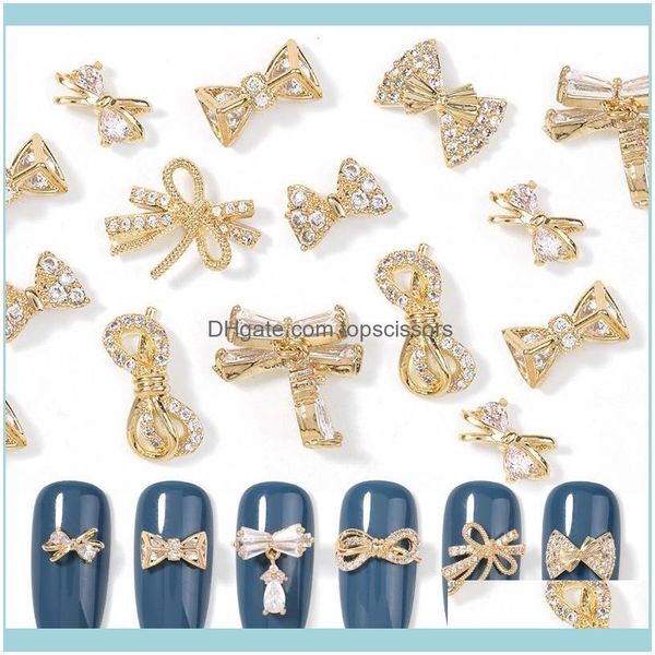 

nail salon health & beautynail art decorations est 2pieces 3d metal zircon jewelry japanese pearl pendant crystal manicure diamo, Silver;gold