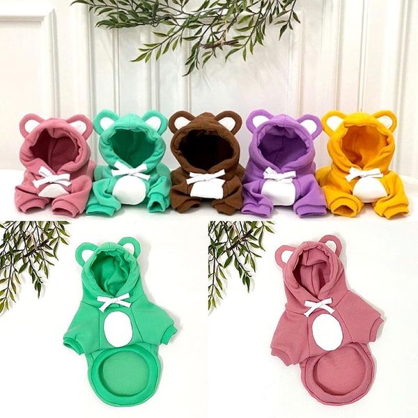 

dog apparel pure color plus velvet pet sweater cat teddy hooded clothes cartoon soft puppy winter warm pullover xs-xl