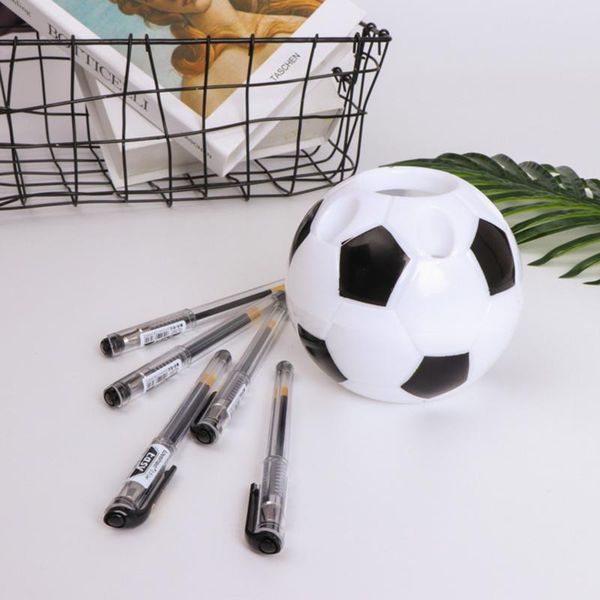 

storage bags football pen holder, stationery pencil organiser desk set accessories office school round container deskbox #t1p