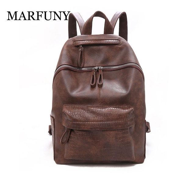 

outdoor bags alligator backpack vintage leather travel bag for women large capacity teenager girls school bookbag mochila lapbackpacks