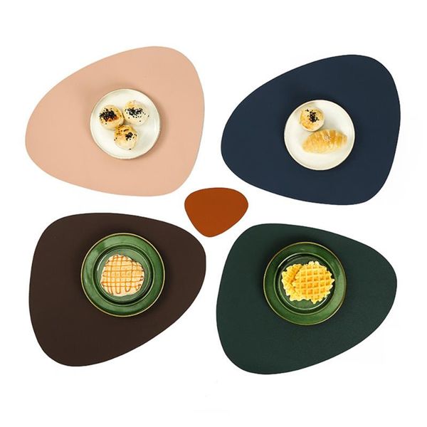 

mats & pads kitchen placemat tableware mat with bowl heat insulation pu leather easy to clean available in multiple colors 4 6 8 pcs