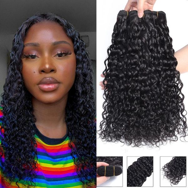 

human hair bulks water wave bundles brazilian remy weave curly 28inch extensions for black women