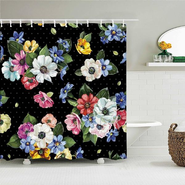 

shower curtains beautiful flower butterfly small fresh curtain waterproof bathroom decoration home
