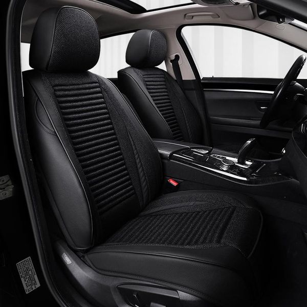 

car seat covers full coverage pu leather cover flax fiber auto seats for ssangyong actyon korando kyron rexton