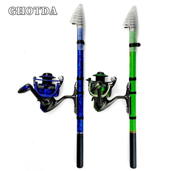 

1.5m-3.0m portable carbon fiber fishing rod spinning and reels multifunction carp pole set boat rods