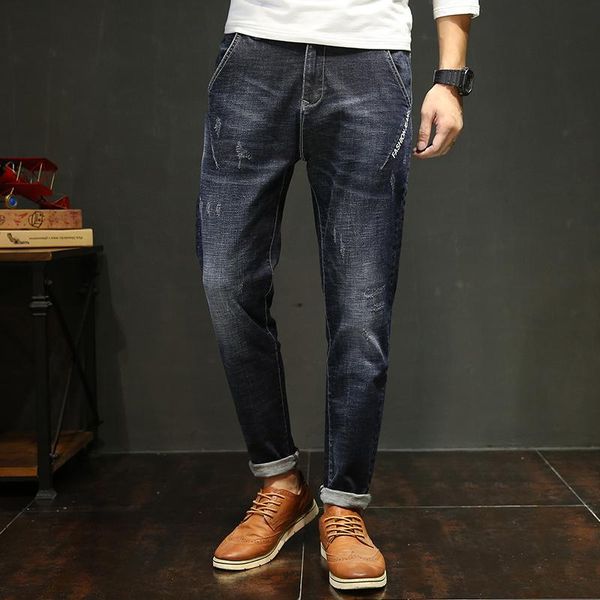 

casual overalls baggy wide leg oversize men's pants jeans for men trousers cargo denim jean, Blue