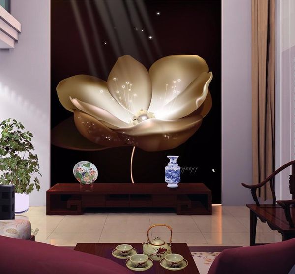 

wallpapers a large living room sofa backdrop mural wallpaper tv meeting rooms bedroom white lotus custom sizes