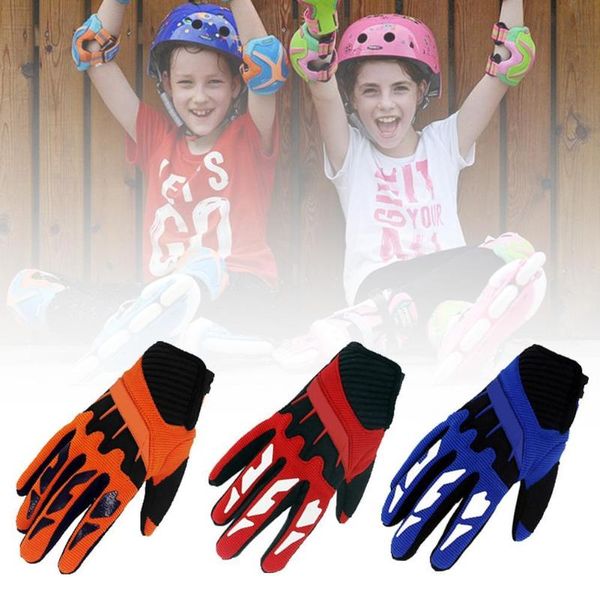 

children kids skating scooter bicycle cycling full finger protection gloves equipment accessories, Black