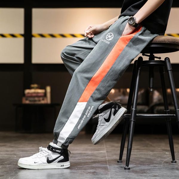 

men's pants harem men streetwear casual joggers ankle-length trousers k552, Black