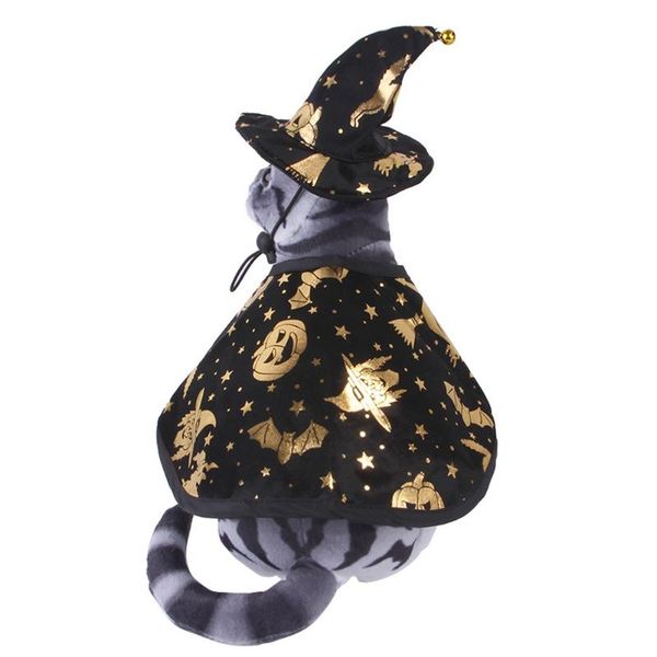 

cat costumes halloween dog cloak cap costume funny dress up cape with wizard hat decor performance cosplay pet products