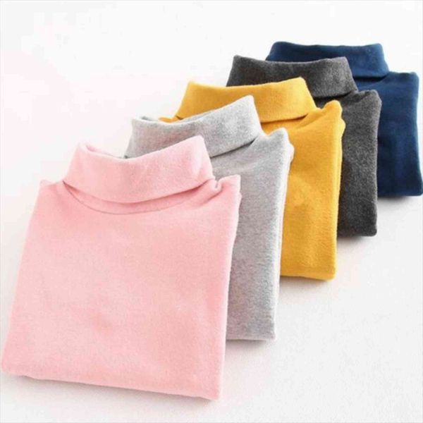 

clothing children high neck candy color bottoming shirt for boys and girls pure cotton t summer overall 4 to 10, Blue