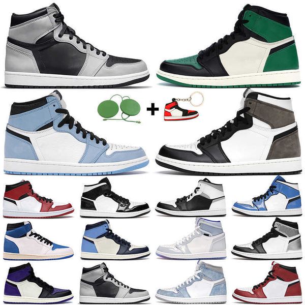 

men women basketball shoes 1s high og 1 electro orange shadow 2.0 hyper royal chicago light banned mens trainers sports sneakers air og shoe, Black