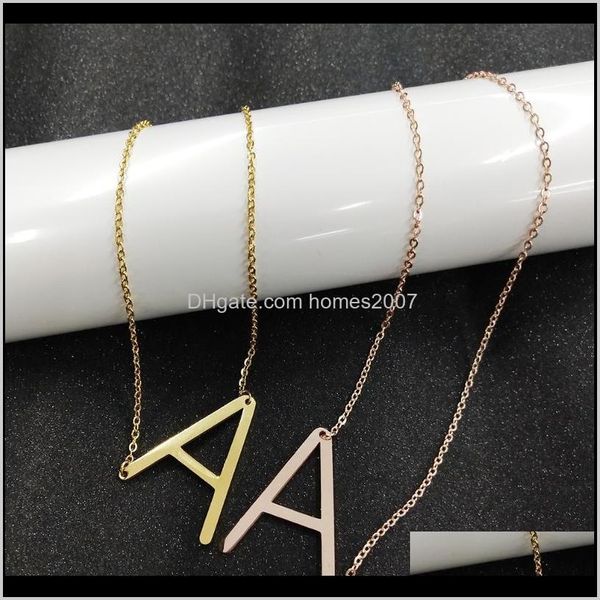 

necklaces & pendants jewelry3 colors initial necklace for women letter pendant rose gold chain stainless steel jewelry old english font char, Silver