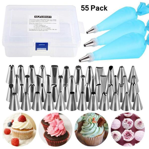 

baking & pastry tools 55pcs set stainless steel nozzles kitchen cake decorating