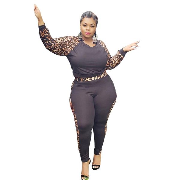 

women's tracksuits leopard stitching fitness 2 piece set women suit sportwear summer outfits long sleeve crop leggings ladies tracksuit, Gray