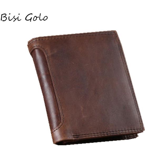 

card holders bisi goro genuine leather business cards vintage package holder po short style, Brown;gray