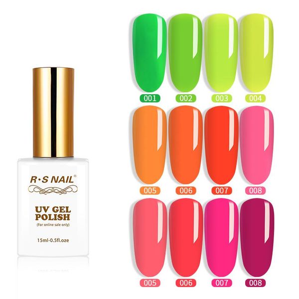 

nail gel rs 15ml polish set 12pcs summer varnishes hybrid soak off uv led for art manicur, Red;pink