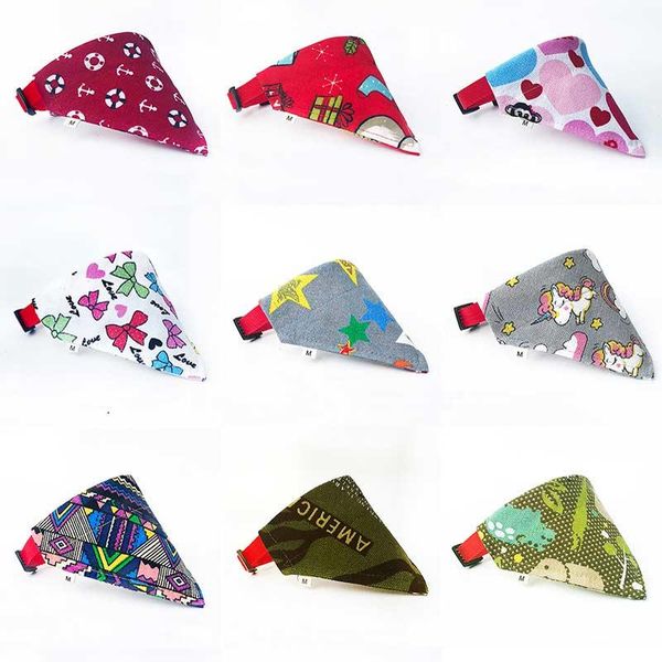 

dog collars & leashes 19 styles adjustable collar bandana neckerchief pet puppy cat scarf tie accessories