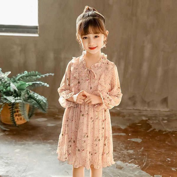 

spring girls dresses and autumn 2021 casual elegant floral dress 12 child party dress children's clothing 2 girl autumn clothes, Red;yellow