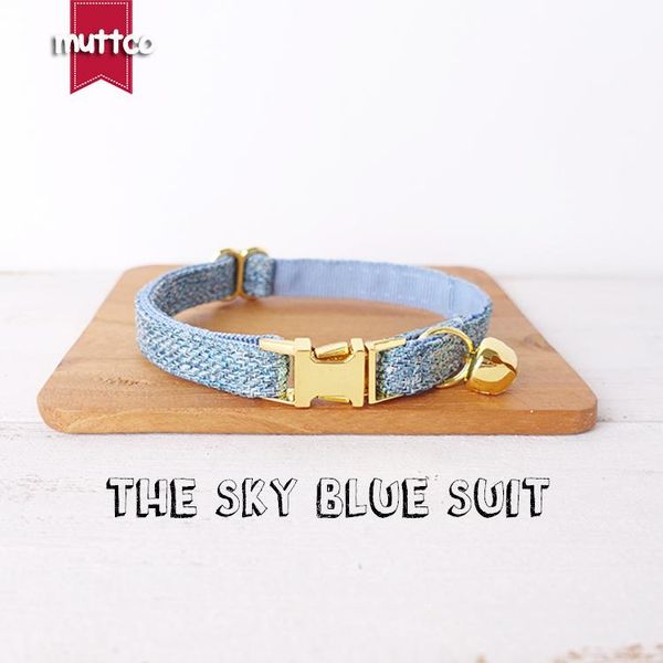 

cat collars & leads muttco retail with platinum metal buckle collar for the sky blue suit design 2 sizes ucc071b