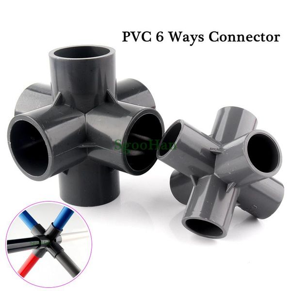 

watering equipments 5~50pcs size 20~50mm pvc 6 ways hydroponic planting frame tube connectors garden aquarium fish tank pipe 3d 5 way diy jo