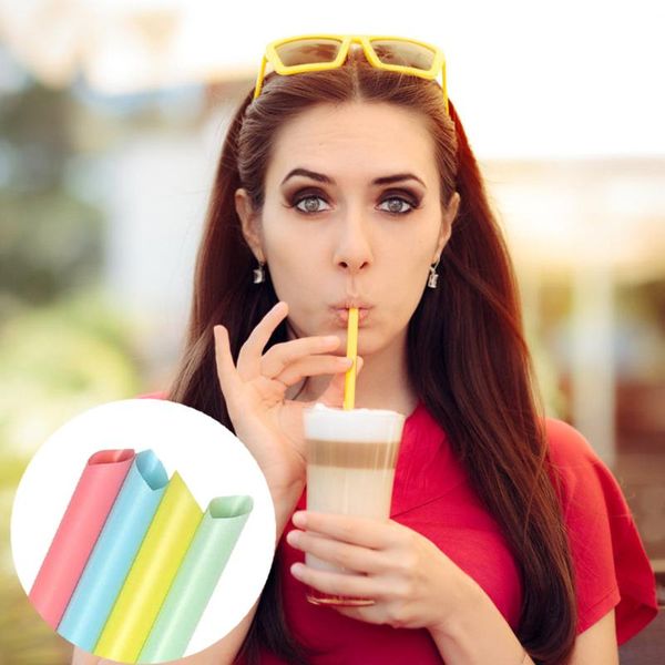 

drinking straws 100pcs multicolor disposable pearl milk tea shop juice sucker reusable bar home drink