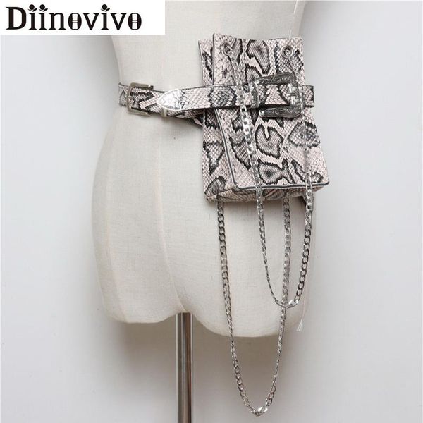 

waist bags diinovivo famous belt design pack fashion serpentine fanny women pu leather chain phone bag girls lbf350