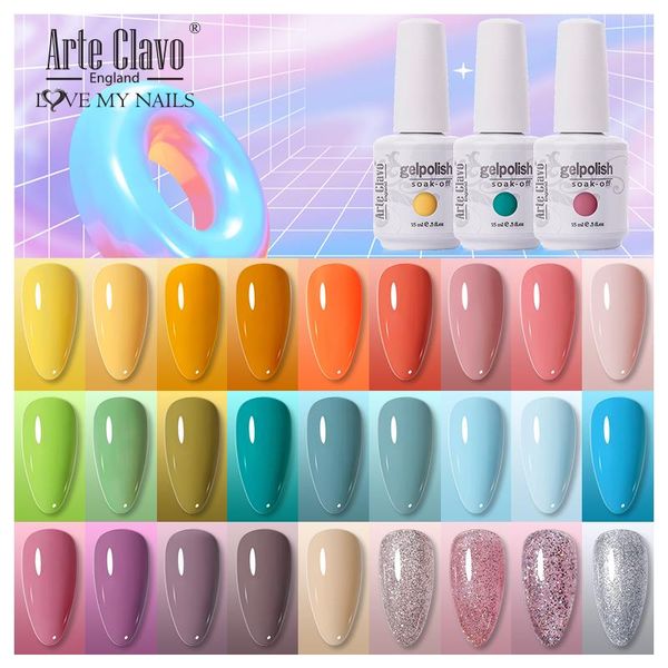 

nail gel arteclavo 15ml uv varnish for art painting polish manicure tool enamel coat nails design need led lamp, Red;pink