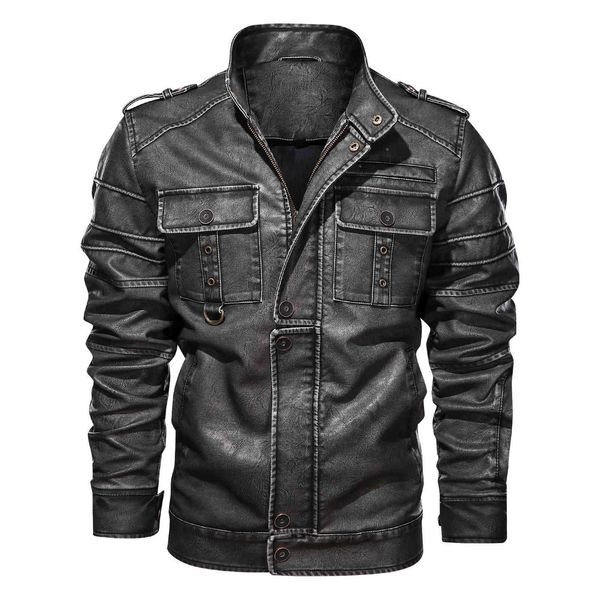

men's outerwear jackets leather coat casual wash off fashion size, Black;brown